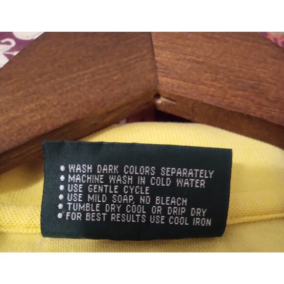 Vintage Masters Golf Polo Shirt Yellow Made in Hong Kong Mens Augusta SZ Med - Picture 5 of 8